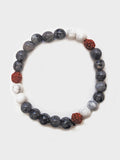 Yoga Studio Labradorite - Howlite & Rudraksha Mala Perle Armband