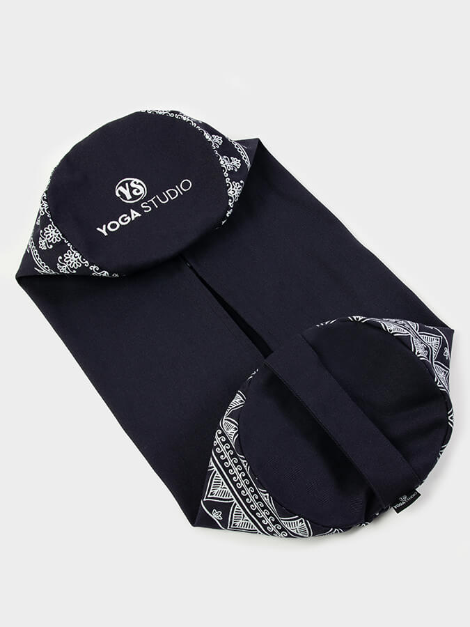 Yoga Studio Replacement Round Aztec Elephant Bolster Outer Cushion Cover Midnight Blue Navy