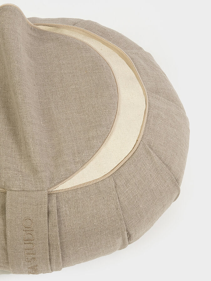 Yoga Studio EU Organic Buckwheat Zafu Round Linen Cushion