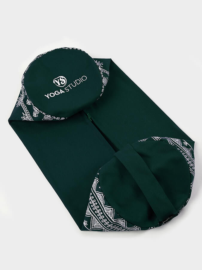 Yoga Studio Replacement Round Aztec Elephant Bolster Outer Cushion Cover Teal Green