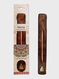 Namaste Karma Scents Brass Inlay Mango Holz Weihrauch Ash Catcher Holder - Buddha