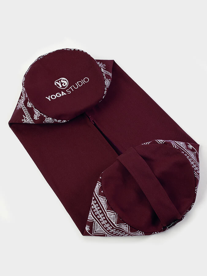 Yoga Studio Replacement Round Aztec Elephant Bolster Outer Cushion Cover Raspberry Red