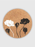 Cork Ethos Rund Cork Trivet Placemat - Poppy Love