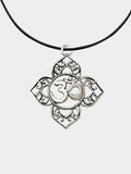 Om Lotus Pendant Necklace Hindu Spiritual Amulet